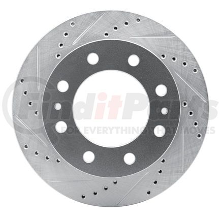 631-40052L by DYNAMIC FRICTION COMPANY - Brake Rotor - Drilled and Slotted - Silver