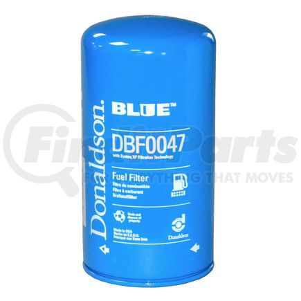 DBF0047 by DONALDSON - Fuel Filter - 8.94 in., Secondary Type, Spin-On Style, Synteq XP Media Type