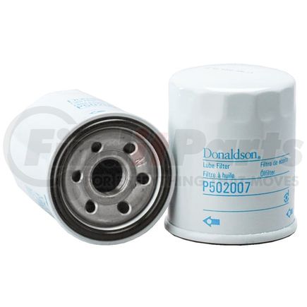 P502007 by DONALDSON - Engine Oil Filter - 3.35 in., Full-Flow Type, Spin-On Style, Cellulose Media Type, with Bypass Valve