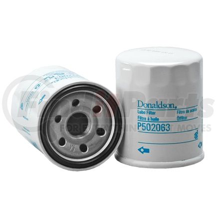 P502063 by DONALDSON - Engine Oil Filter - 3.35 in., Full-Flow Type, Spin-On Style, Cellulose Media Type, with Bypass Valve