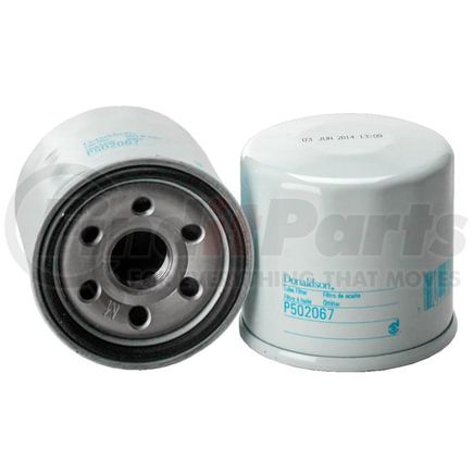 P502067 by DONALDSON - Engine Oil Filter - 2.56 in., Full-Flow Type, Spin-On Style, Cellulose Media Type, with Bypass Valve