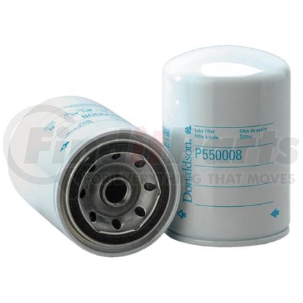 P550008 by DONALDSON - Engine Oil Filter - 5.35 in., Full-Flow Type, Spin-On Style, Cellulose Media Type, with Bypass Valve