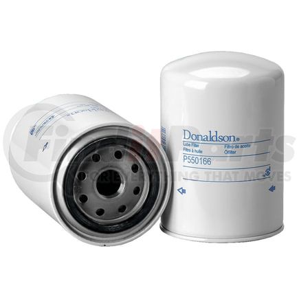 P550166 by DONALDSON - Engine Oil Filter - 5.43 in., Full-Flow Type, Spin-On Style, Cellulose Media Type, with Bypass Valve