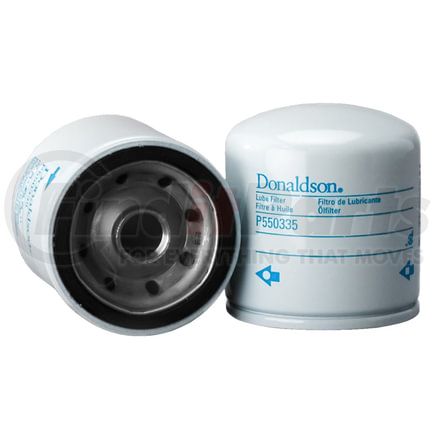 P550335 by DONALDSON - Engine Oil Filter - 3.39 in., Full-Flow Type, Spin-On Style, Cellulose Media Type, with Bypass Valve