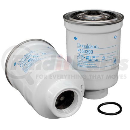 P550390 by DONALDSON - Fuel Water Separator Filter - 5.51 in., Water Separator Type, Spin-On Style, Cellulose Media Type