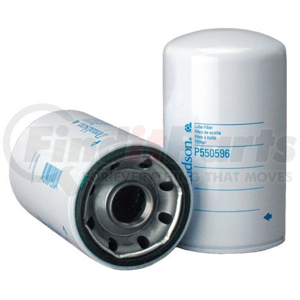 P550596 by DONALDSON - Engine Oil Filter - 8.07 in., Full-Flow Type, Spin-On Style, Cellulose Media Type, with Bypass Valve