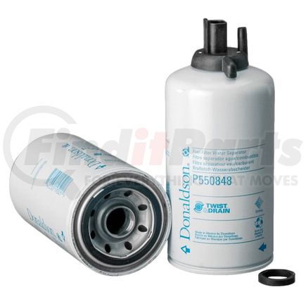 P550848 by DONALDSON - Twist&Drain Fuel Filter - 8.40" Water Separator Type, Spin-On Style, Composite Media Type