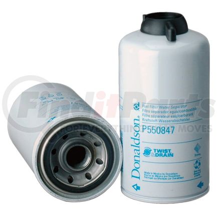 P550847 by DONALDSON - Fuel Water Separator Filter - 7.64 in., Water Separator Type, Spin-On Style, Composite Media Type