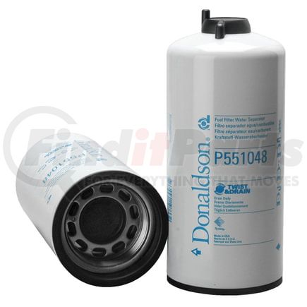 P551048 by DONALDSON - Fuel Filter - 10.74" Water Separator Type, Spin-On Style, Synthetic Media Type