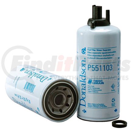 P551103 by DONALDSON - Fuel Filter - 9.4" Water Separator Type, Spin-On Style, Composite Media Type