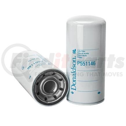 P551146 by DONALDSON - Engine Oil Filter - 10.24 in., Full-Flow Type, Spin-On Style, Synthetic Media Type, with Bypass Valve