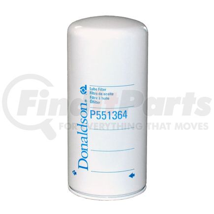 P551364 by DONALDSON - Engine Oil Filter - 10.24 in., Full-Flow Type, Spin-On Style, Cellulose Media Type, with Bypass Valve