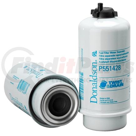 P551428 by DONALDSON - Fuel Filter - 7.73" Water Separator Type, Cartridge Style, Cellulose Media Type