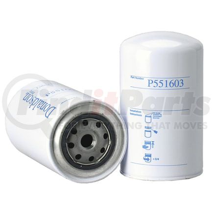 P551603 by DONALDSON - Engine Oil Filter - 6.69 in., Full-Flow Type, Spin-On Style, Cellulose Media Type, with Bypass Valve