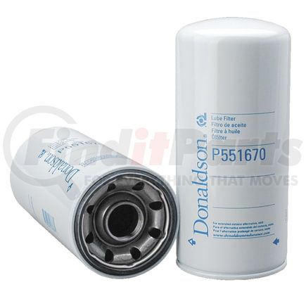 P551670 by DONALDSON - Engine Oil Filter - 10.24 in., Full-Flow Type, Spin-On Style, Cellulose Media Type