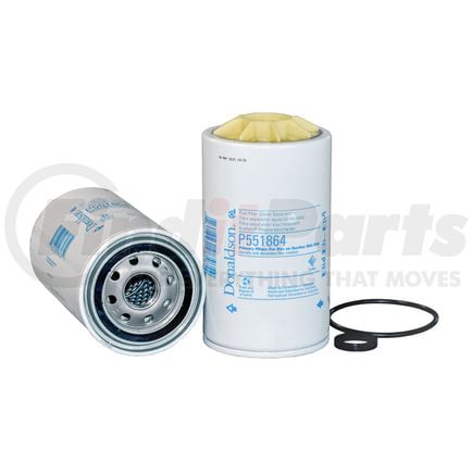 P551864 by DONALDSON - Fuel Water Separator Filter - 6.14 in., Primary Type, Spin-On Style, Cellulose, Meltblown Media Type