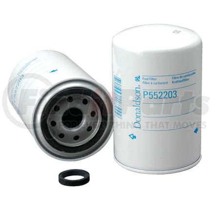 P552203 by DONALDSON - Fuel Filter - 5.35 in., Spin-On Style, Wire Mesh Media Type