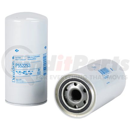 P552253 by DONALDSON - Fuel Filter - 8.69 in., Secondary Type, Spin-On Style, Cellulose Media Type