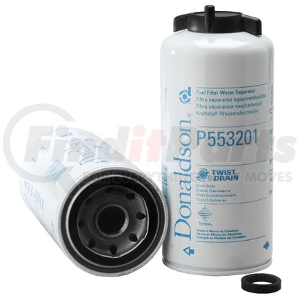 P553201 by DONALDSON - Fuel Water Separator Filter - 8.63 in., Water Separator Type, Spin-On Style, Composite Media Type