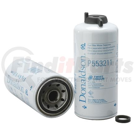 P553211 by DONALDSON - Fuel Water Separator Filter - 8.63 in., Water Separator Type, Spin-On Style, Composite Media Type