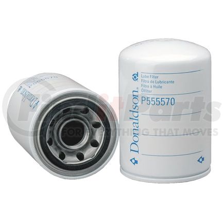 P555570 by DONALDSON - Engine Oil Filter - 5.24 in., Full-Flow Type, Spin-On Style, Cellulose Media Type