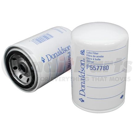 P557780 by DONALDSON - Engine Oil Filter - 5.35 in., Full-Flow Type, Spin-On Style, Cellulose Media Type, with Bypass Valve