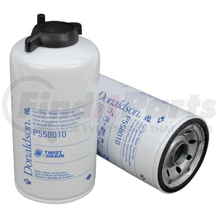 P558010 by DONALDSON - Twist&Drain Fuel Filter - 7.61" Water Separator Type, Spin-On Style, Cellulose Media Type