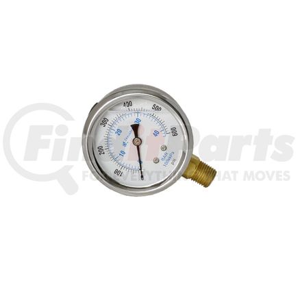 P562731 by DONALDSON - Hydraulic Pressure Gauge - 2.80 in. dia., Bottom, 1/4 NPT thread size, BAR: 0 - 40 / PSI: 0 - 600 Pressure Range