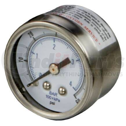 P573681 by DONALDSON - Hydraulic Pressure Gauge - 1.50 in. dia., Center Back, 1/8 NPT thread size, BAR: 0 - 4.1 / PSI: 0 - 60 Pressure Range