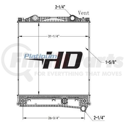 HDC011294PA by PETERBILT - 2020-2023 Peterbilt 535/548 Kenworth T180/T480 Plastic Aluminum Radiator With Trans Oil Cooler  Design Style  Plastic Aluminum  Height  31-1/4  Width  30-3/8  Depth  1-5/8    Inlet  2 1/4 Inch Connection  Outlet  2 1/4 Inch Connection  Engin