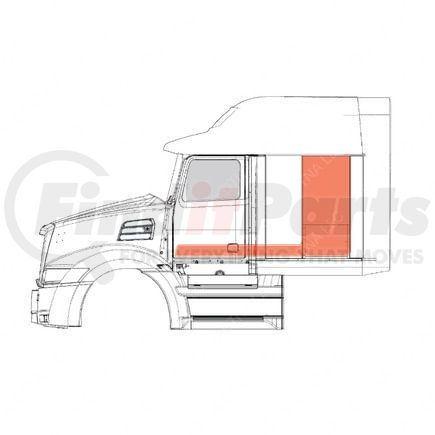 22-74697-005 by FREIGHTLINER - Body Decal Kit - Graphic Vinyl, Side Stripe, Flat Black