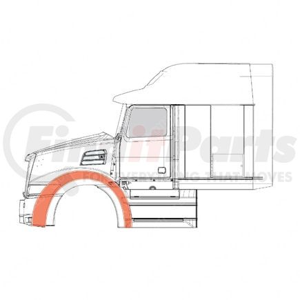 22-74697-009 by FREIGHTLINER - Fender Decal - Flat Black Vinyl