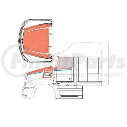 22-74697-016 by FREIGHTLINER - Hood Decal - Graphic Vinyl, Hood And Air Inlet