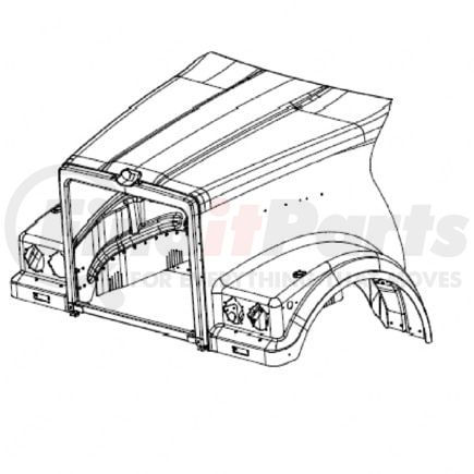 A17-19558-009 by FREIGHTLINER - Hood Assembly - 123FA, Dioac, Raised Cab