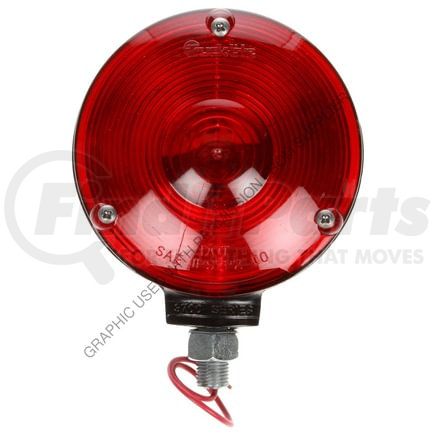 SIG 2701 by FREIGHTLINER - Turn Signal Light - Stat, Single Face, Incan., Red Round, 1 Bulb, Black, 1 Wire