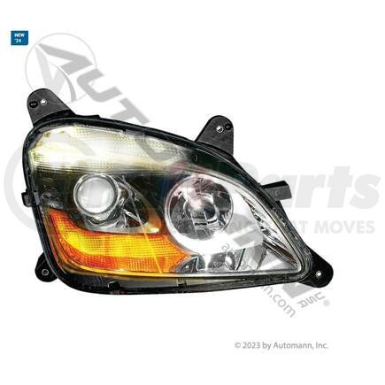 564*750114C by AUTOMANN - Passenger Side (RH) Projector Headlight, Clear/Plastic Lens, for Peterbilt 579 Trucks