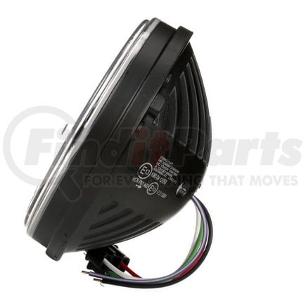 TL 27291C by FREIGHTLINER - Headlight - ECE Left Hand, 7" Round LED, 2 Diode Headlight, Polycarbonate Lens, Aluminum, 12-24V