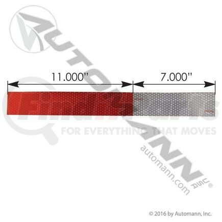 571.CT0501-FT by AUTOMANN - DOT CONSPICUITY TAPE RATED FOR 5 YEARS  11" RED 7" WHITE REPEATING DIAMOND KISS PATTERN 2" WIDTH