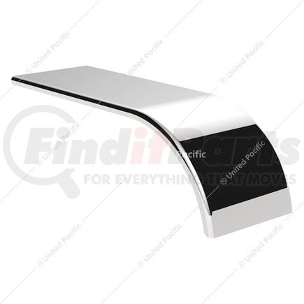 11031 by UNITED PACIFIC - 80" 430 Stainless Steel SS Series Roll Formed Edge Smooth Half Fender, Pair, 16 GA