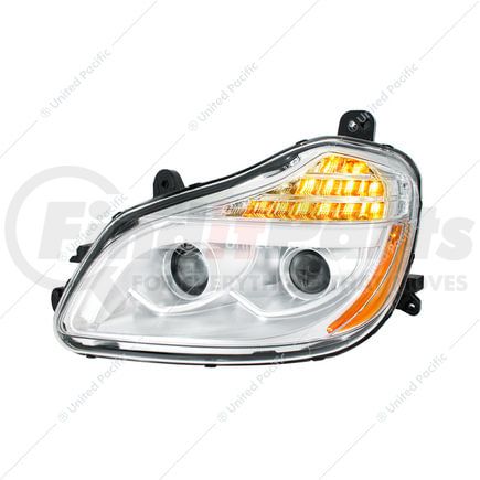 32904 by UNITED PACIFIC - Chrome 8-LED Projection Headlight, Driver Side, for 2013-2021 Kenworth T680