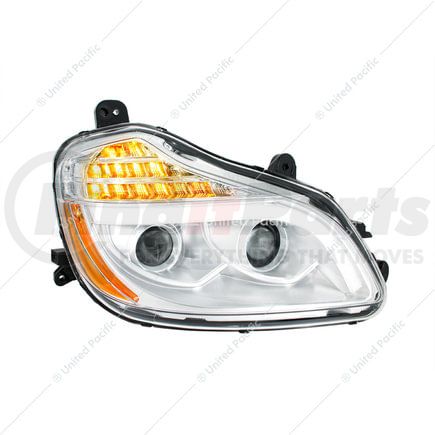 32905 by UNITED PACIFIC - Chrome 8-LED Projection Headlight, Passenger Side, for 2013-2021 Kenworth T680