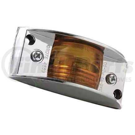 GRO468935 by FREIGHTLINER - Marker Light - 4 3/4 Inch x 2 Inch Rectangular Chrome-Armored