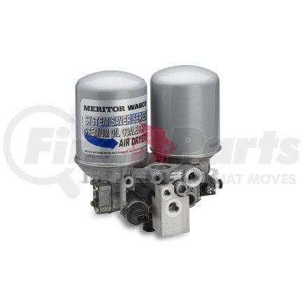 S4324330480 by MERITOR - Air Brake Dryer - Twin Type, 12V, Coalescing Cartridge, 21-35 CFM Compressor Rating, with TCV