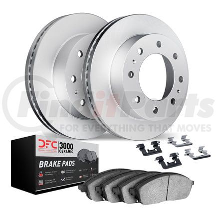 4312-48004 by DYNAMIC FRICTION COMPANY - GEOSPEC Rotors with 3000 Ceramic Brake Pads and Hardware