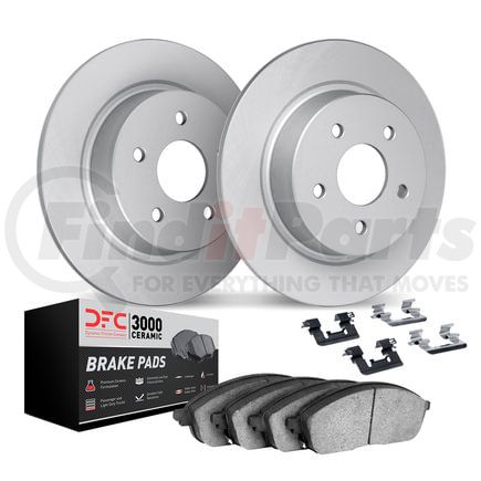 4312-76081 by DYNAMIC FRICTION COMPANY - GEOSPEC Rotors with 3000 Ceramic Brake Pads and Hardware