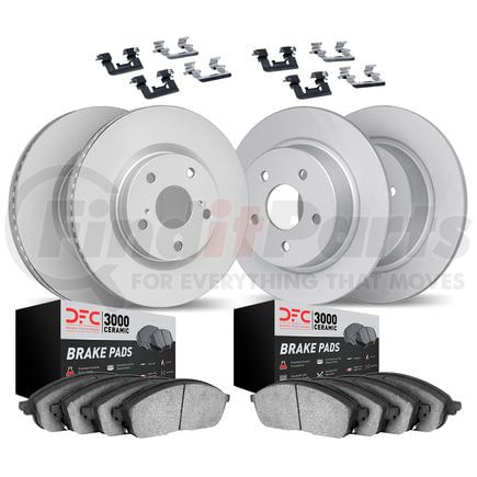 4314-03003 by DYNAMIC FRICTION COMPANY - GEOSPEC Coated Rotors with 3000 Ceramic Brake Pads and Hardware Kit