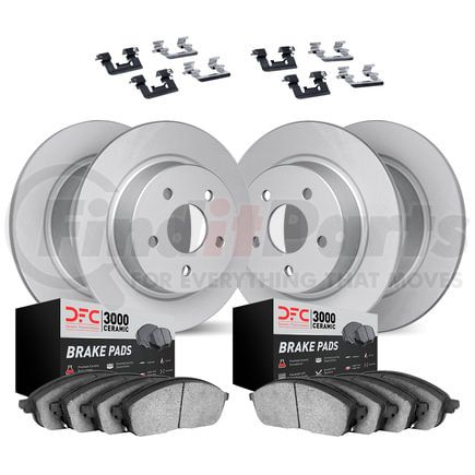 4314-31013 by DYNAMIC FRICTION COMPANY - GEOSPEC Coated Rotors with 3000 Ceramic Brake Pads and Hardware Kit