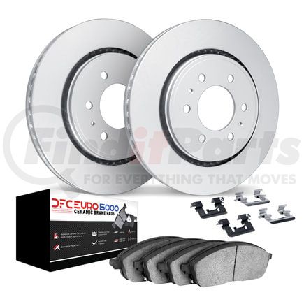 4612-46028 by DYNAMIC FRICTION COMPANY - Geospec Rotors with 5000 Euro Ceramic Brake Pads includes Hardware