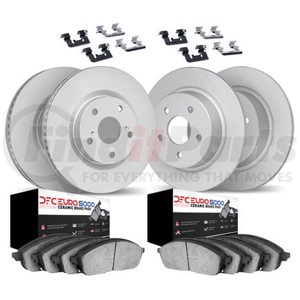 4614-10009 by DYNAMIC FRICTION COMPANY - Geospec Rotors with 5000 Euro Ceramic Pads With Hardware