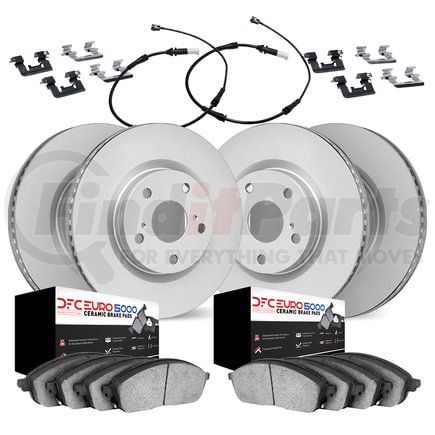 4624-10153 by DYNAMIC FRICTION COMPANY - Geospec Rotors with 5000 Euro Ceramic Pads With Hardware and Sensor